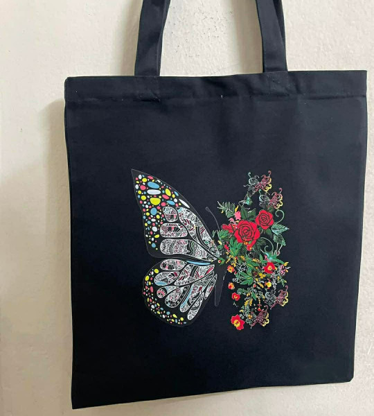 Butterfly+ flower TOTE BAG (টোট ব্যাগ )